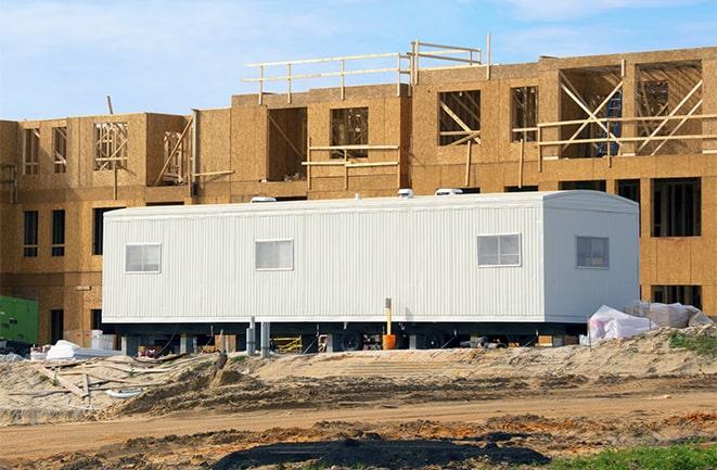 office trailers and equipment rental at a construction site in San Dimas